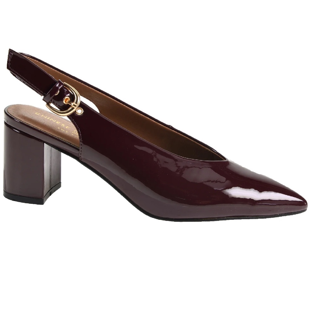 New in box. Menny Berry patent leather slingback heel pump Chinese Laundry